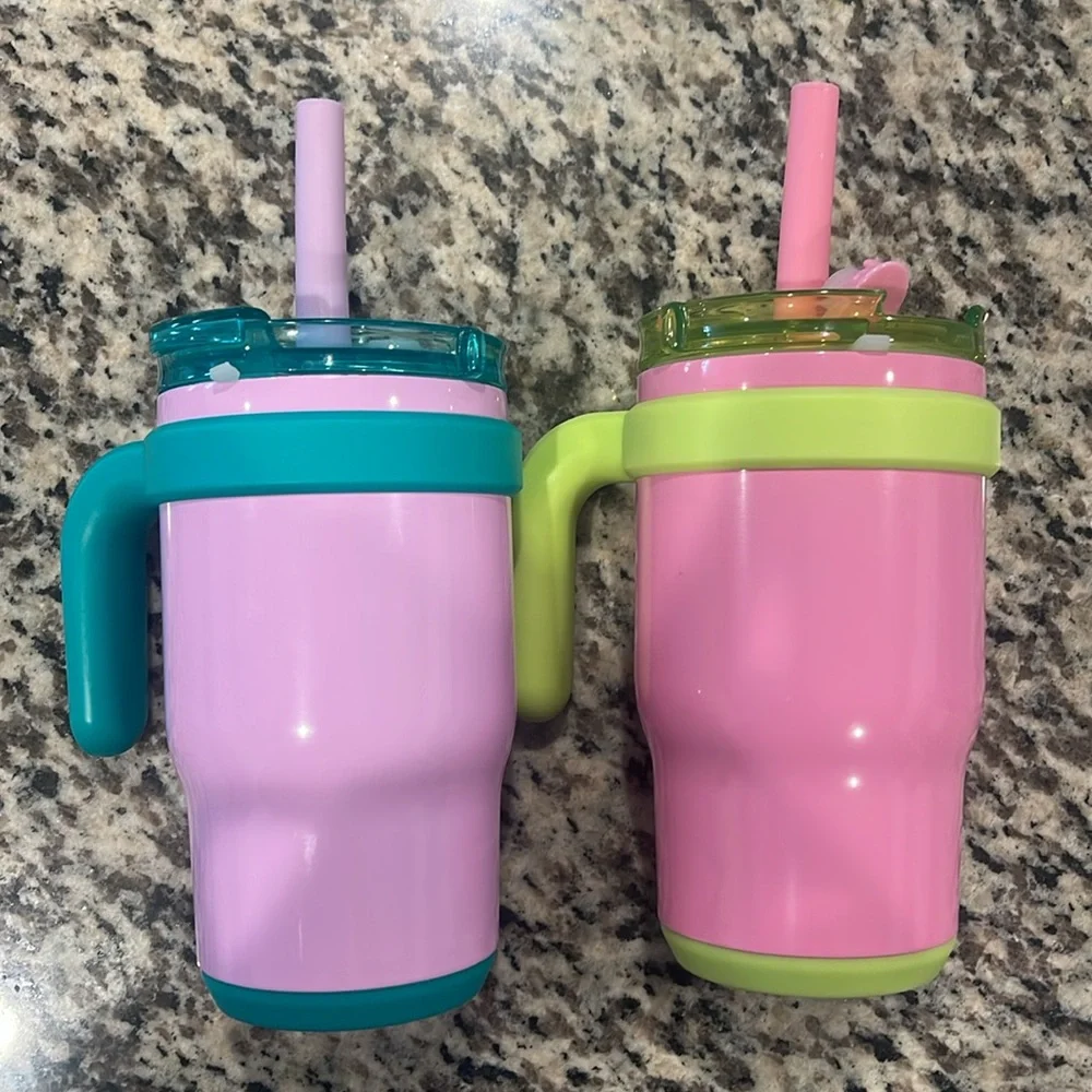 Reduce Coldee 14oz Tumblers with Handles, 2-pack (purple & pink) - Picture 6 of 7